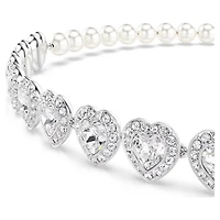 Ras-de-cou Ariana Grande x Swarovski en Métal Rhodié avec Perles et Cristaux Swarovski - 30 - 44 cm. Color: blanc | Doucet Latendresse