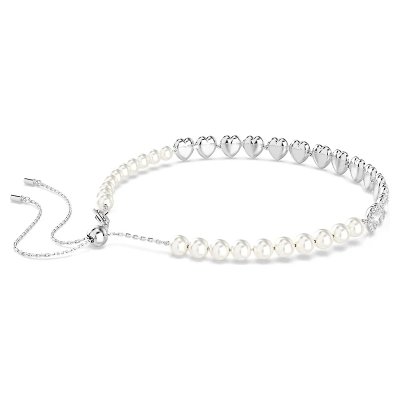 Ras-de-cou Ariana Grande x Swarovski en Métal Rhodié avec Perles et Cristaux Swarovski - 30 - 44 cm. Color: blanc | Doucet Latendresse