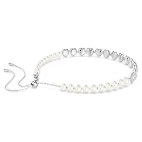 Ras-de-cou Ariana Grande x Swarovski en Métal Rhodié avec Perles et Cristaux Swarovski - 30 - 44 cm. Color: blanc | Doucet Latendresse
