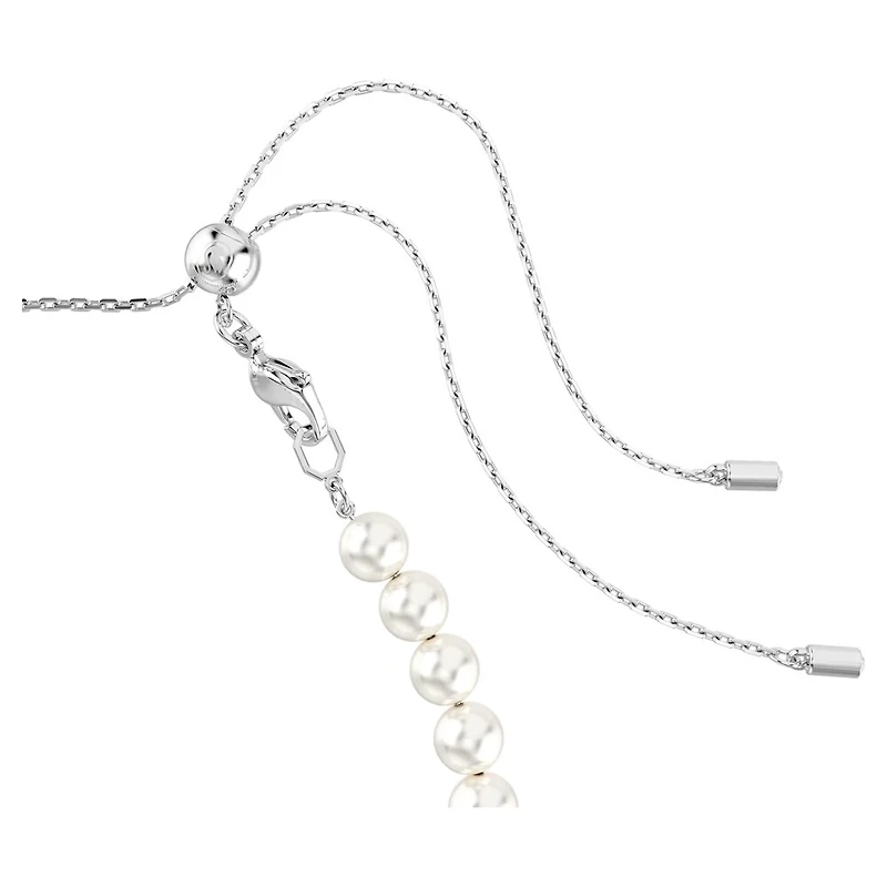 Ras-de-cou Ariana Grande x Swarovski en Métal Rhodié avec Perles et Cristaux Swarovski - 30 - 44 cm. Color: blanc | Doucet Latendresse