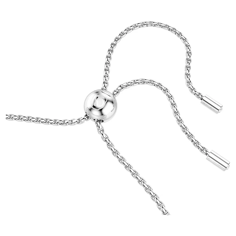 Matrix Bracelet in Rhodium-Plated Metal with Swarovski Crystals - 9.5