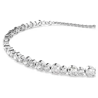 Matrix Tennis Bracelet in Rhodium-Plated Metal with Swarovski Crystals - 9.5