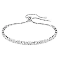 Rhodium Plated Crystal Tennis Bracelet - 9.5