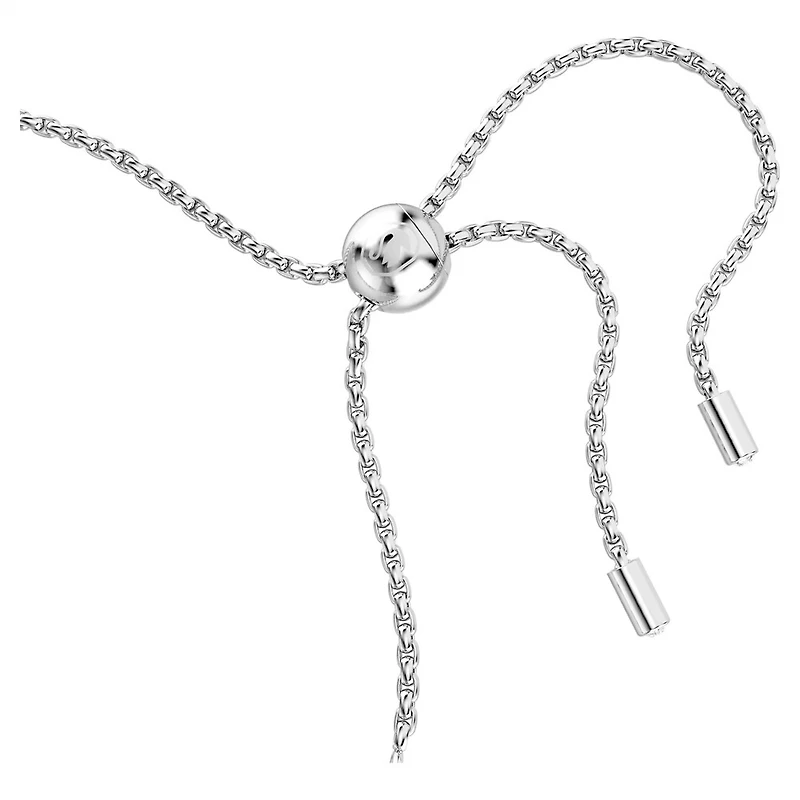 Matrix Tennis Bracelet in Rhodium-Plated Metal with Swarovski Crystals - 9.5