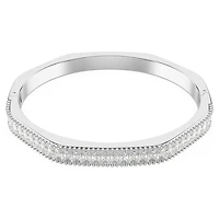 Bracelet-jonc Matrix en Métal Rhodié avec Cristaux Swarovski - 17cm. Color: blanc | Doucet Latendresse