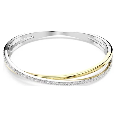 Bracelet-jonc Hyperbola en Métal Finition Mix avec Cristaux Swarovski - 17.3cm. Color: 2 tons | Doucet Latendresse