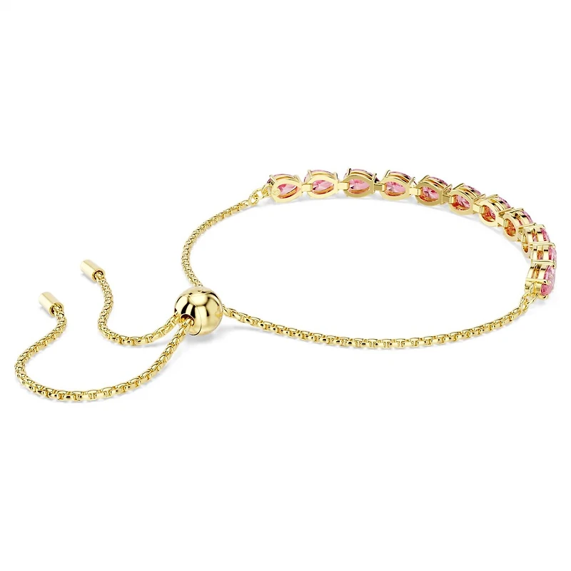 Bracelet Matrix en Métal Plaqué Or avec Cristaux Swarovski Rose - 9