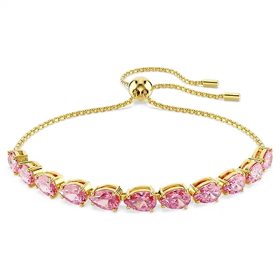 Bracelet Matrix en Métal Plaqué Or avec Cristaux Swarovski Rose - 9