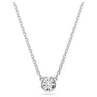 Collier avec Pendentif Perle Polie, Plaqué Rhodium. Color: blanc | Doucet Latendresse