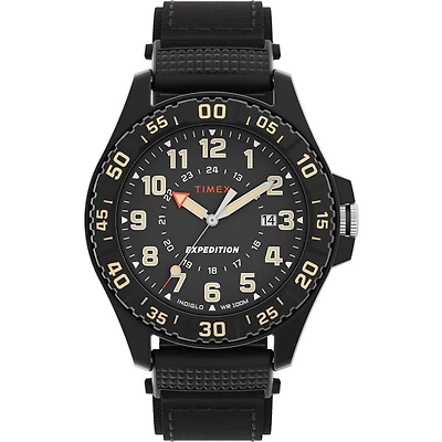 Timex Expedition Acadia Rugged Black Resin Watch – 42 mm, INDIGLO, 100 M | Doucet Latendresse