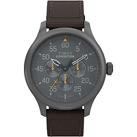 Montre Chronographe Timex Expedition Field – 43mm, Cadran Gris, Bracelet en Tissu Noir | Doucet Latendresse