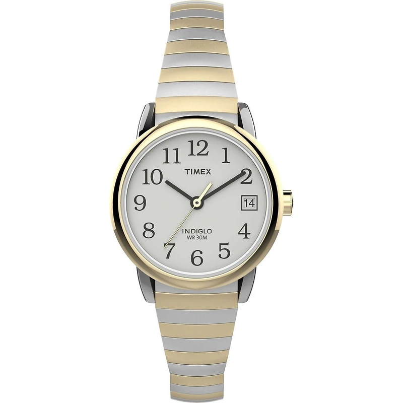 Timex Easy Reader Watch – 25mm White Dial, Two-Tone Expansion Band | Doucet Latendresse
