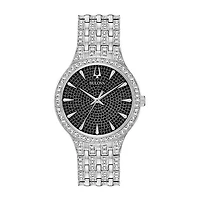 Bulova – Montre en Acier Inoxydable 40mm à Cadran Noir avec Cristaux | Doucet Latendresse