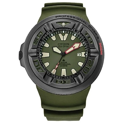 Citizen Eco-Drive Promaster Diver – 48mm Black and Olive Green 300M Watch | Doucet Latendresse
