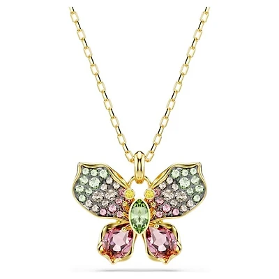 Swarovski Idyllia Butterfly Pendant – 49 cm, Gold Plated. Color: yellow | Doucet Latendresse