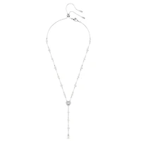 Collier en Y Ariana Grande x Swarovski en Métal Rhodié avec Perles et Cristaux Swarovski - 48cm. Color: blanc | Doucet Latendresse