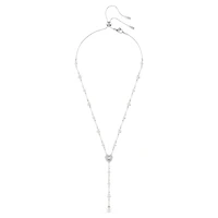 Collier en Y Ariana Grande x Swarovski en Métal Rhodié avec Perles et Cristaux Swarovski - 38 - 48 cm. Color: blanc | Doucet Latendresse