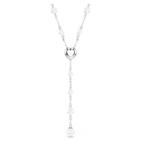 Collier en Y Ariana Grande x Swarovski en Métal Rhodié avec Perles et Cristaux Swarovski - 48cm. Color: blanc | Doucet Latendresse