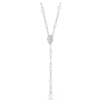 Collier en Y Ariana Grande x Swarovski en Métal Rhodié avec Perles et Cristaux Swarovski - 38 - 48 cm. Color: blanc | Doucet Latendresse