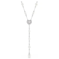 Collier en Y Ariana Grande x Swarovski en Métal Rhodié avec Perles et Cristaux Swarovski - 48cm. Color: blanc | Doucet Latendresse
