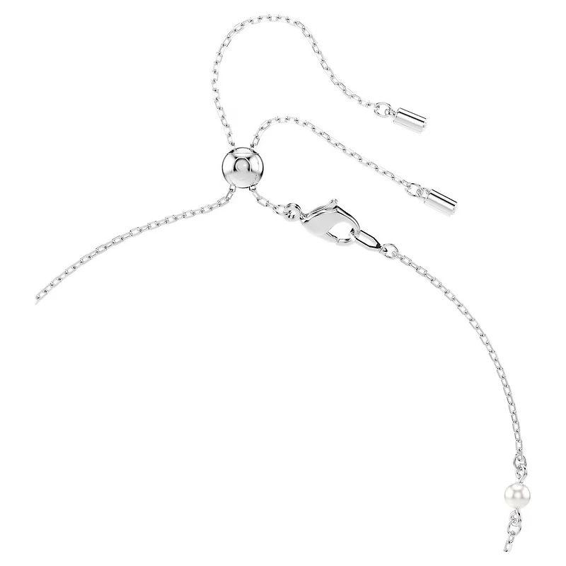 Collier en Y Ariana Grande x Swarovski en Métal Rhodié avec Perles et Cristaux Swarovski - 38 - 48 cm. Color: blanc | Doucet Latendresse
