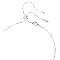Collier en Y Ariana Grande x Swarovski en Métal Rhodié avec Perles et Cristaux Swarovski - 38 - 48 cm. Color: blanc | Doucet Latendresse