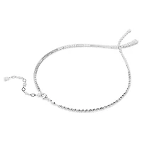 Collier en Y Matrix en Métal Rhodié avec Cristaux Swarovski - 38 - 45 cm. Color: blanc | Doucet Latendresse