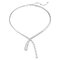 Collier Swarovski Matrix en Y – Rhodié avec zirconias Swarovski (38 – 45 cm). Color: blanc | Doucet Latendresse