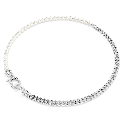 Swarovski Dextera Two-Tone Chain and Pearl Necklace. Color: white | Doucet Latendresse