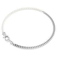 Collier Swarovski Dextera Chaîne 2 Tons et Perles. Color: blanc | Doucet Latendresse