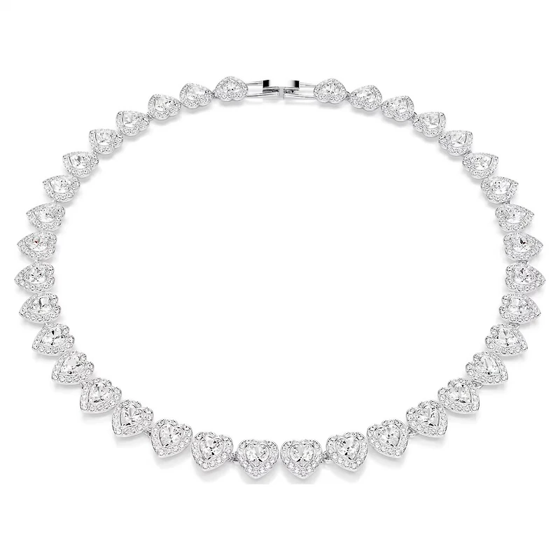 Collier Ariana Grande x Swarovski en Métal Rhodié avec Cristaux Swarovski - 45.6cm. Color: blanc | Doucet Latendresse