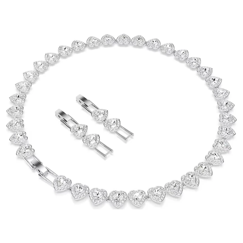Collier Ariana Grande x Swarovski en Métal Rhodié avec Cristaux Swarovski - 45.6cm. Color: blanc | Doucet Latendresse