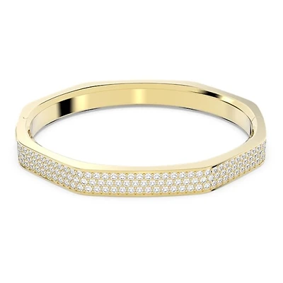 Swarovski Dextera Gold-Tone Octagon Pavé Crystal Bangle – 6.5