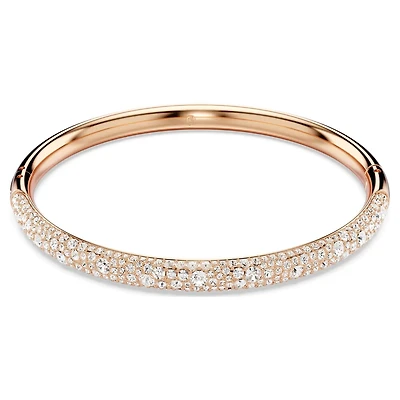 Dextera Bangle in Rose Gold Plated Metal with Swarovski Crystals - 6.5