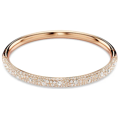 Bracelet-Jonc Dextera en Métal Plaqué Or Rose avec Cristaux Swarovski - 17.3cm. Color: rose | Doucet Latendresse