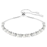 Swarovski Matrix Rhodium-Plated Adjustable Tennis Bracelet with Crystal Pearls & Round-Cut Crystals – 4 ?