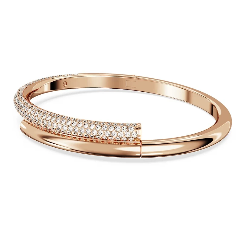 Dextera Bangle in Rose Gold Plated Metal with Swarovski Crystals - 7