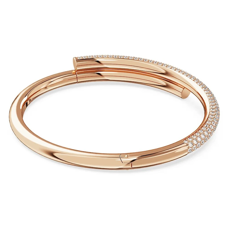 Dextera Bangle in Rose Gold Plated Metal with Swarovski Crystals - 7