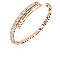 Dextera Bangle in Rose Gold Plated Metal with Swarovski Crystals - 7