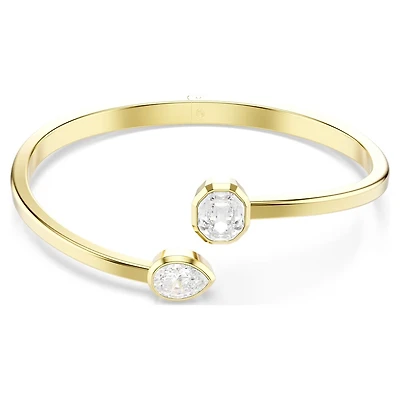 Imber Bangle in Gold Plated Metal with Swarovski Crystals - 15.5 cm. Color: yellow | Doucet Latendresse