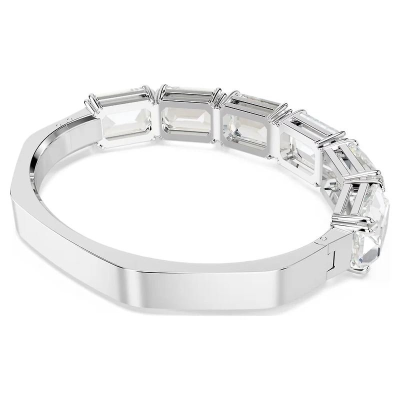 Bracelet-jonc Millenia en Métal Rhodié avec Cristaux Swarovski - 16.1 cm. Color: blanc | Doucet Latendresse