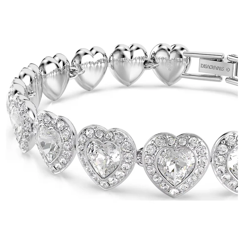 Bracelet Ariana Grande x Swarovski en Métal Rhodié avec Cristaux Swarovski - 16.8 - 21.8 cm. Color: blanc | Doucet Latendresse