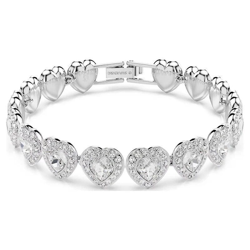 Bracelet Ariana Grande x Swarovski en Métal Rhodié avec Cristaux Swarovski - 16.8 - 21.8 cm. Color: blanc | Doucet Latendresse