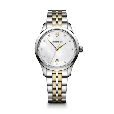 Victorinox Alliance 35mm Two-Tone Stainless Steel Watch – Mother-of-Pearl Dial with Diamond Markers | Doucet Latendresse