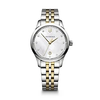 Victorinox Alliance 35mm Two-Tone Stainless Steel Watch – Mother-of-Pearl Dial with Diamond Markers | Doucet Latendresse