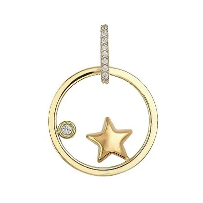 Breloque Étoile en Or 10K avec Accent en Zircon Cubique. Color: jaune | Doucet Latendresse