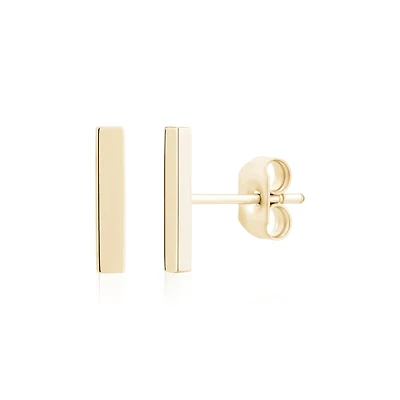 Boucles d’Oreilles Fixes Barre en Acier Inoxydable Dorée – 8mm. Color: jaune | Doucet Latendresse