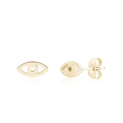 Gold Tone Stainless Steel Eye Stud Earrings – 6mm. Color: yellow | Doucet Latendresse