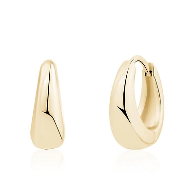 Gold Tone Stainless Steel Teardrop Earrings – 19mm. Color: yellow | Doucet Latendresse