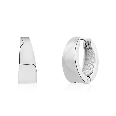 Dormeuses Chic en Acier Inoxydable – 13mm. Color: blanc | Doucet Latendresse